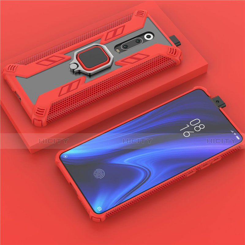 Silikon Hülle Handyhülle und Kunststoff Schutzhülle Tasche mit Magnetisch Fingerring Ständer R03 für Xiaomi Mi 9T Pro groß