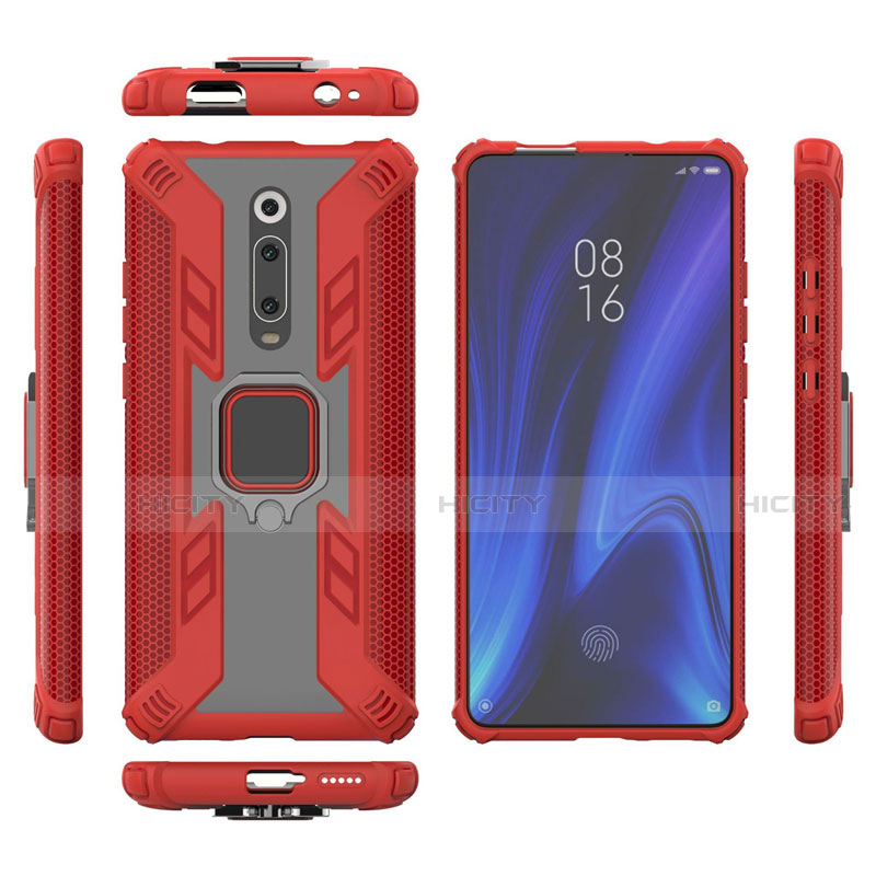Silikon Hülle Handyhülle und Kunststoff Schutzhülle Tasche mit Magnetisch Fingerring Ständer R03 für Xiaomi Redmi K20 Pro groß
