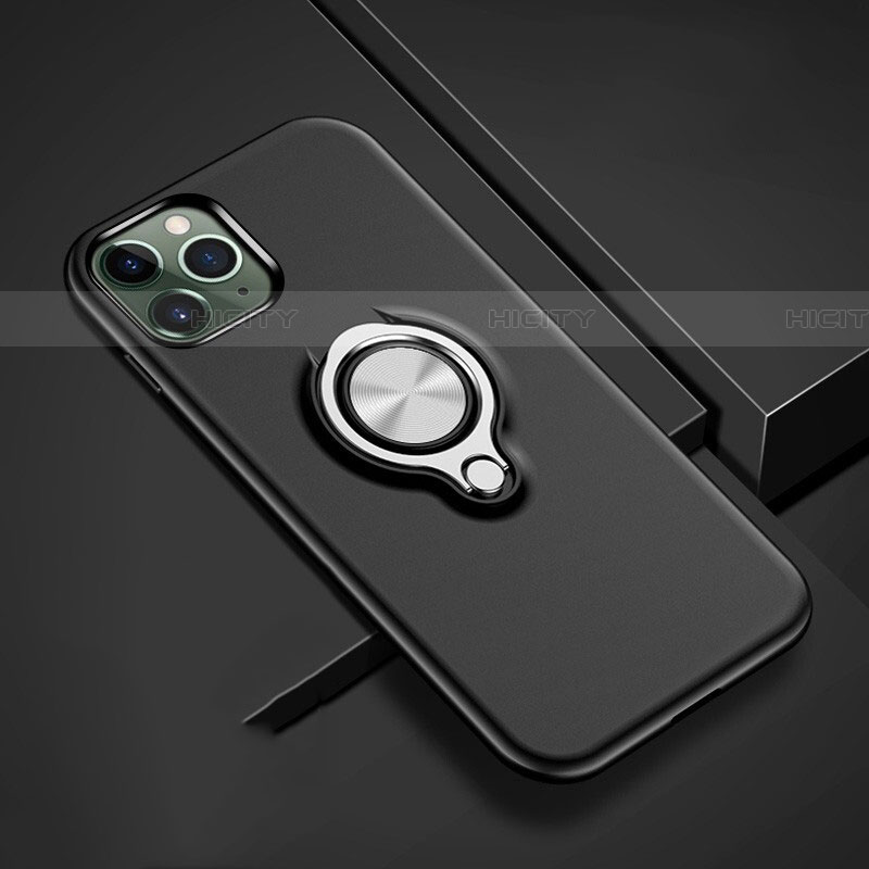 Silikon Hülle Handyhülle und Kunststoff Schutzhülle Tasche mit Magnetisch Fingerring Ständer R04 für Apple iPhone 11 Pro Max groß