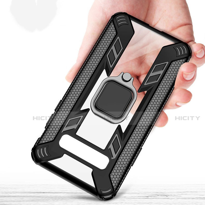Silikon Hülle Handyhülle und Kunststoff Schutzhülle Tasche mit Magnetisch Fingerring Ständer R04 für Samsung Galaxy S10 5G groß