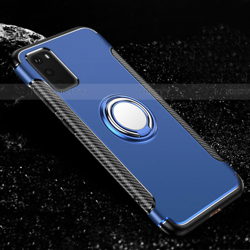 Silikon Hülle Handyhülle und Kunststoff Schutzhülle Tasche mit Magnetisch Fingerring Ständer R04 für Samsung Galaxy S20 5G groß