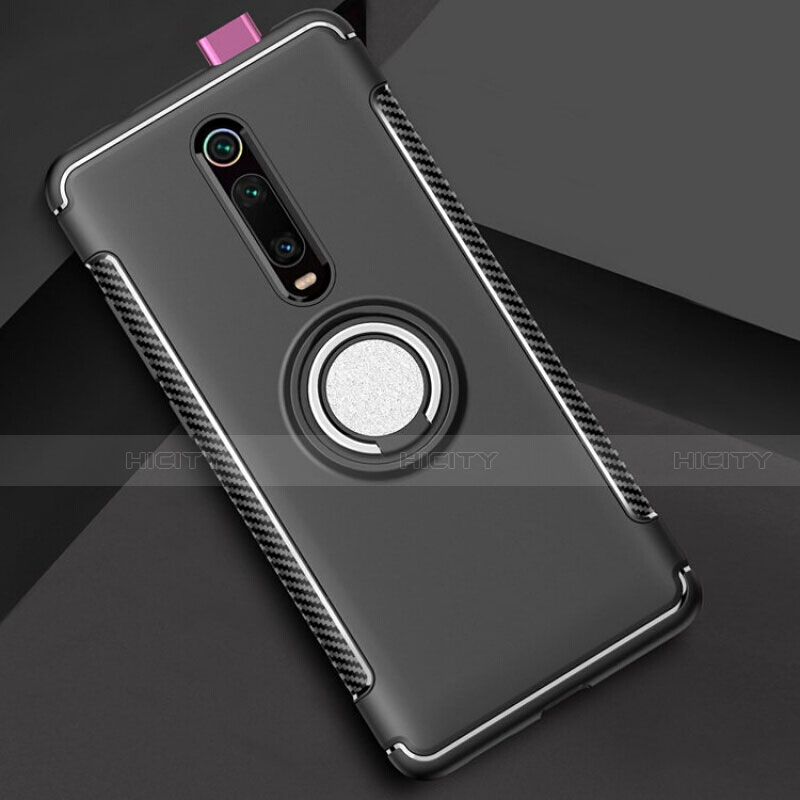 Silikon Hülle Handyhülle und Kunststoff Schutzhülle Tasche mit Magnetisch Fingerring Ständer R04 für Xiaomi Mi 9T Pro