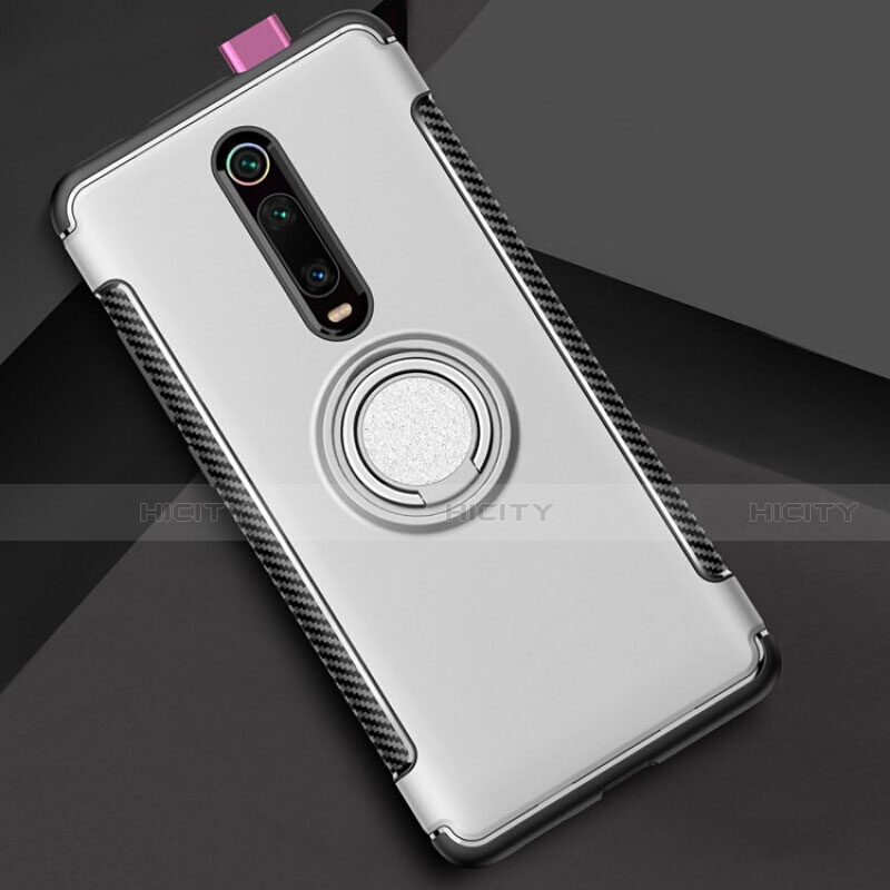 Silikon Hülle Handyhülle und Kunststoff Schutzhülle Tasche mit Magnetisch Fingerring Ständer R04 für Xiaomi Mi 9T Pro