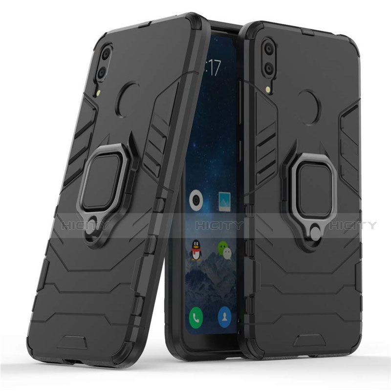 Silikon Hülle Handyhülle und Kunststoff Schutzhülle Tasche mit Magnetisch Ständer für Huawei Enjoy 9 groß