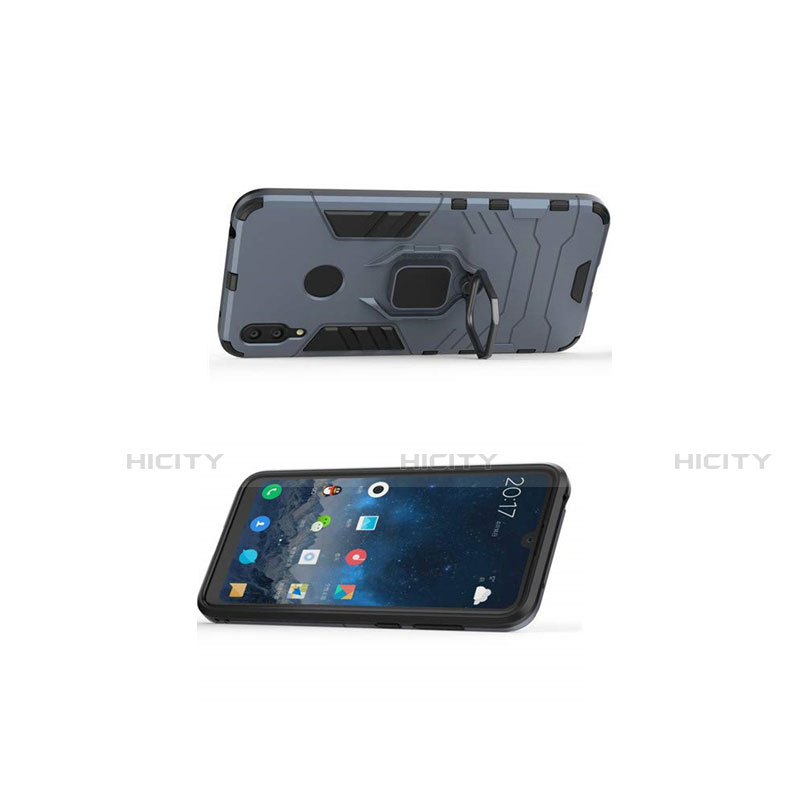 Silikon Hülle Handyhülle und Kunststoff Schutzhülle Tasche mit Magnetisch Ständer für Huawei Enjoy 9 groß