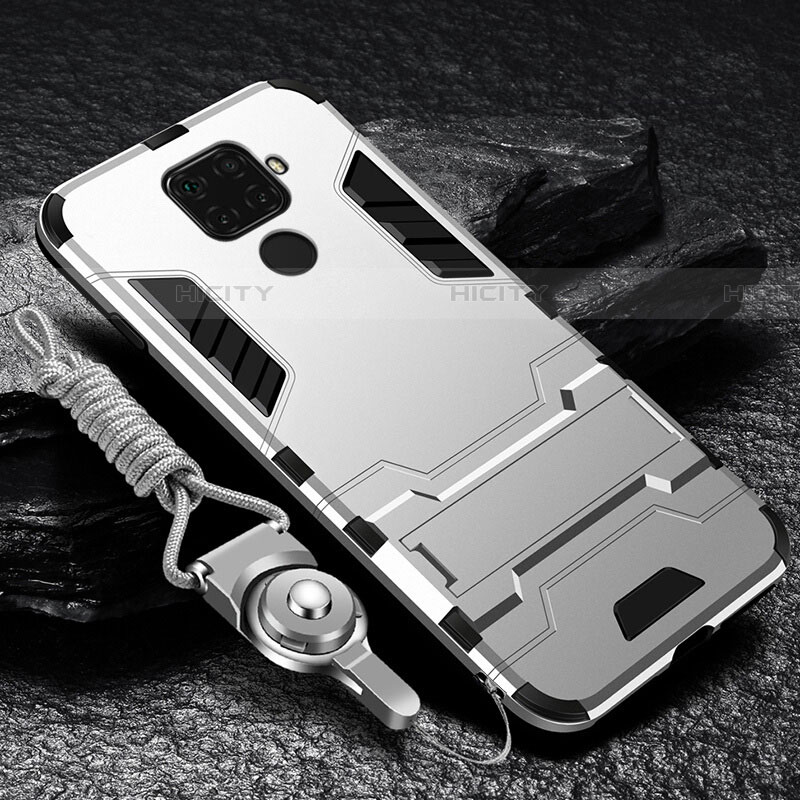 Silikon Hülle Handyhülle und Kunststoff Schutzhülle Tasche mit Magnetisch Ständer für Huawei Mate 30 Lite