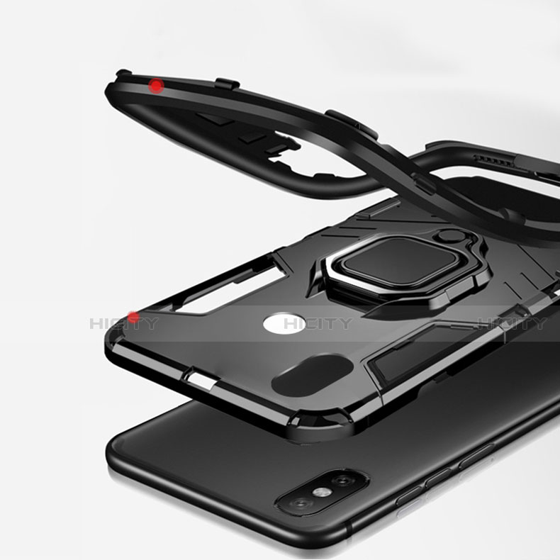 Silikon Hülle Handyhülle und Kunststoff Schutzhülle Tasche mit Magnetisch Ständer für Xiaomi Mi 6X groß