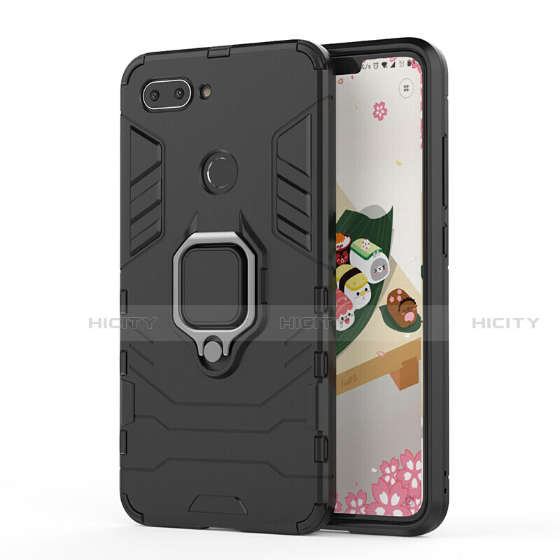Silikon Hülle Handyhülle und Kunststoff Schutzhülle Tasche mit Magnetisch Ständer für Xiaomi Mi 8 Lite groß