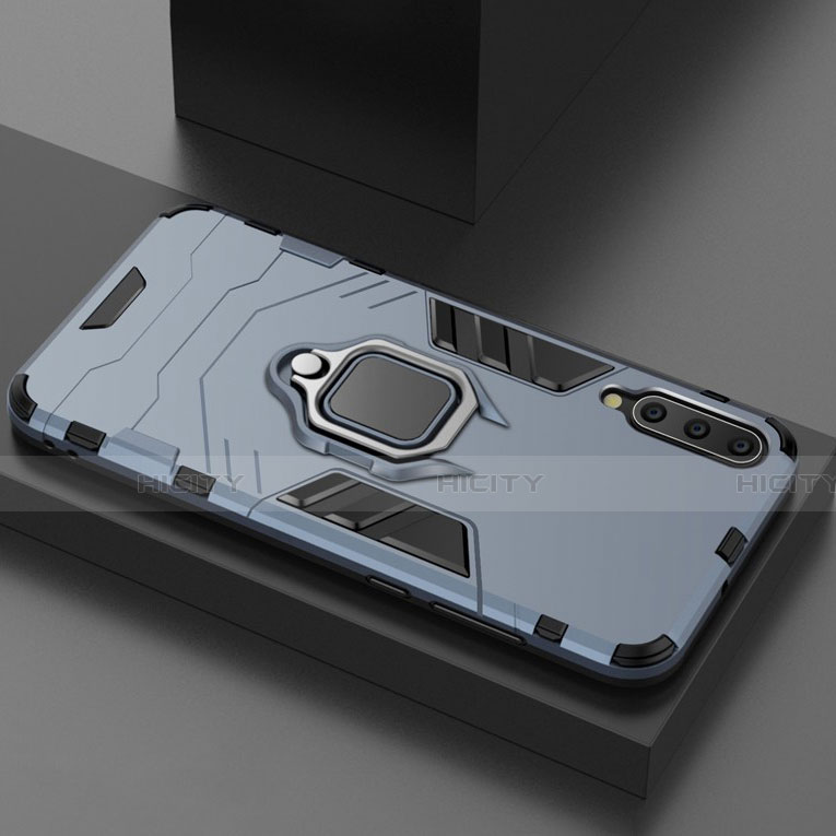 Silikon Hülle Handyhülle und Kunststoff Schutzhülle Tasche mit Magnetisch Ständer für Xiaomi Mi 9 Lite Blau Plus