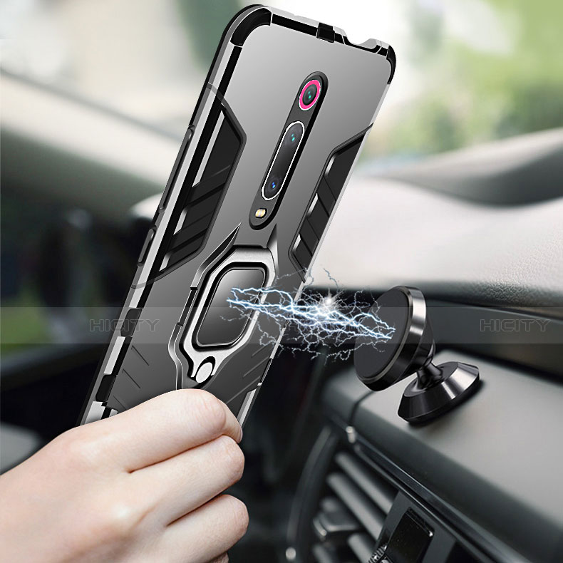 Silikon Hülle Handyhülle und Kunststoff Schutzhülle Tasche mit Magnetisch Ständer für Xiaomi Mi 9T