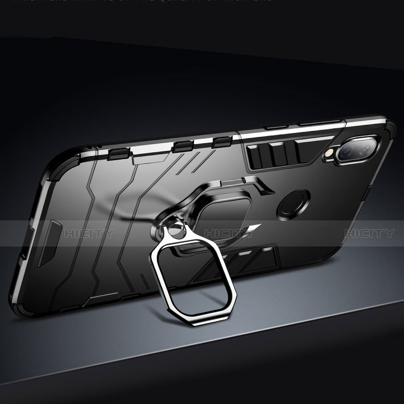 Silikon Hülle Handyhülle und Kunststoff Schutzhülle Tasche mit Magnetisch Ständer für Xiaomi Redmi Note 7 groß