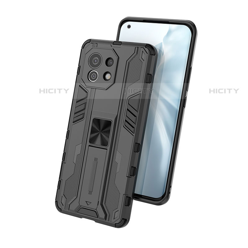 Silikon Hülle Handyhülle und Kunststoff Schutzhülle Tasche mit Magnetisch Ständer H01 für Xiaomi Mi 11 5G