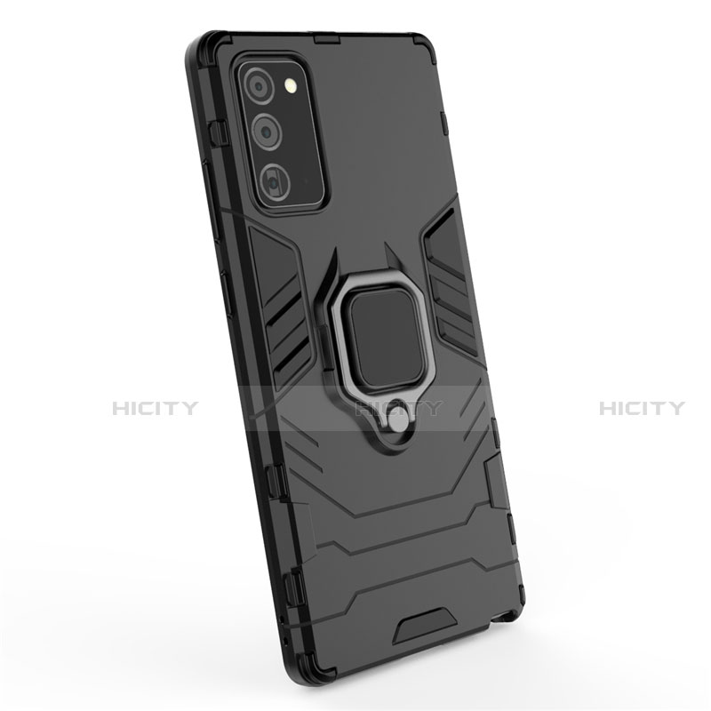 Silikon Hülle Handyhülle und Kunststoff Schutzhülle Tasche mit Magnetisch Ständer N01 für Samsung Galaxy Note 20 5G groß