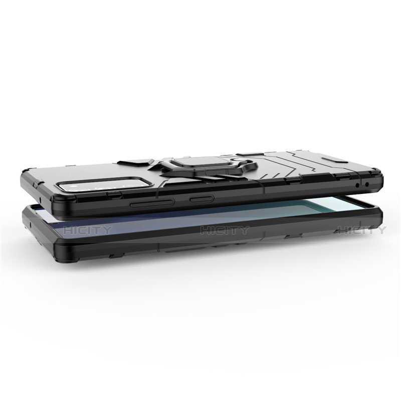 Silikon Hülle Handyhülle und Kunststoff Schutzhülle Tasche mit Magnetisch Ständer N01 für Samsung Galaxy Note 20 5G groß