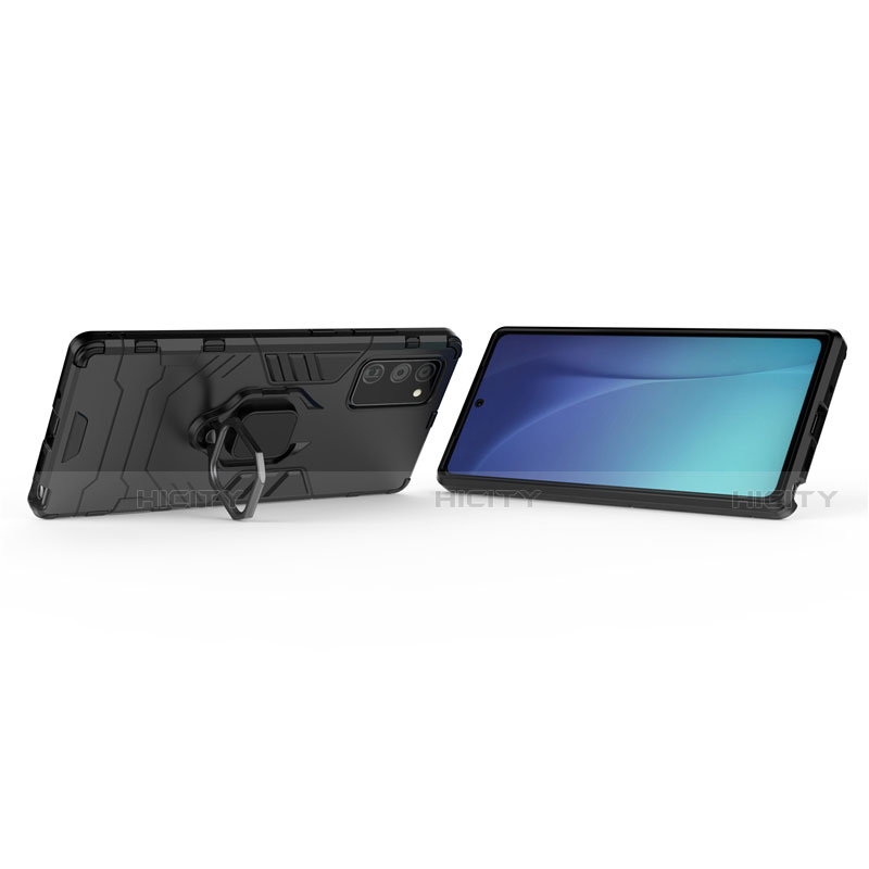 Silikon Hülle Handyhülle und Kunststoff Schutzhülle Tasche mit Magnetisch Ständer N01 für Samsung Galaxy Note 20 5G groß