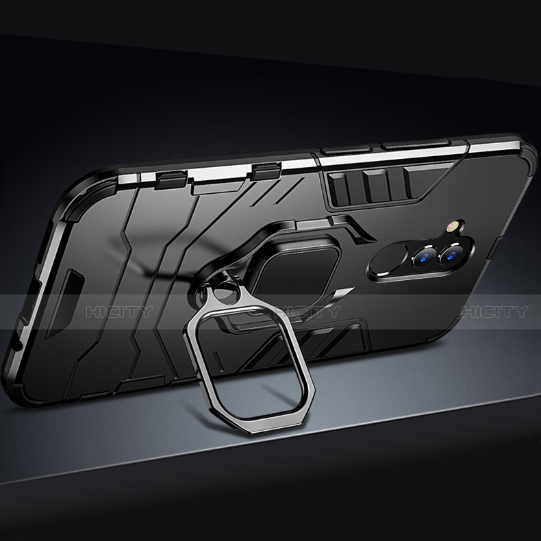 Silikon Hülle Handyhülle und Kunststoff Schutzhülle Tasche mit Ständer A01 für Huawei Mate 20 Lite groß