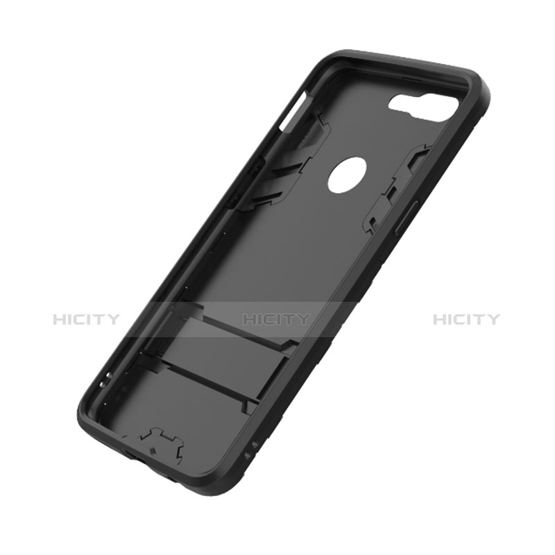 Silikon Hülle Handyhülle und Kunststoff Schutzhülle Tasche mit Ständer A01 für OnePlus 5T A5010