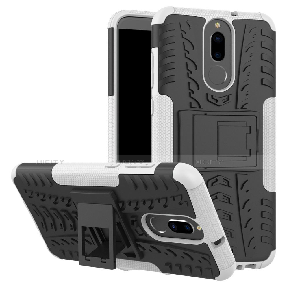 Silikon Hülle Handyhülle und Kunststoff Schutzhülle Tasche mit Ständer A02 für Huawei Mate 10 Lite