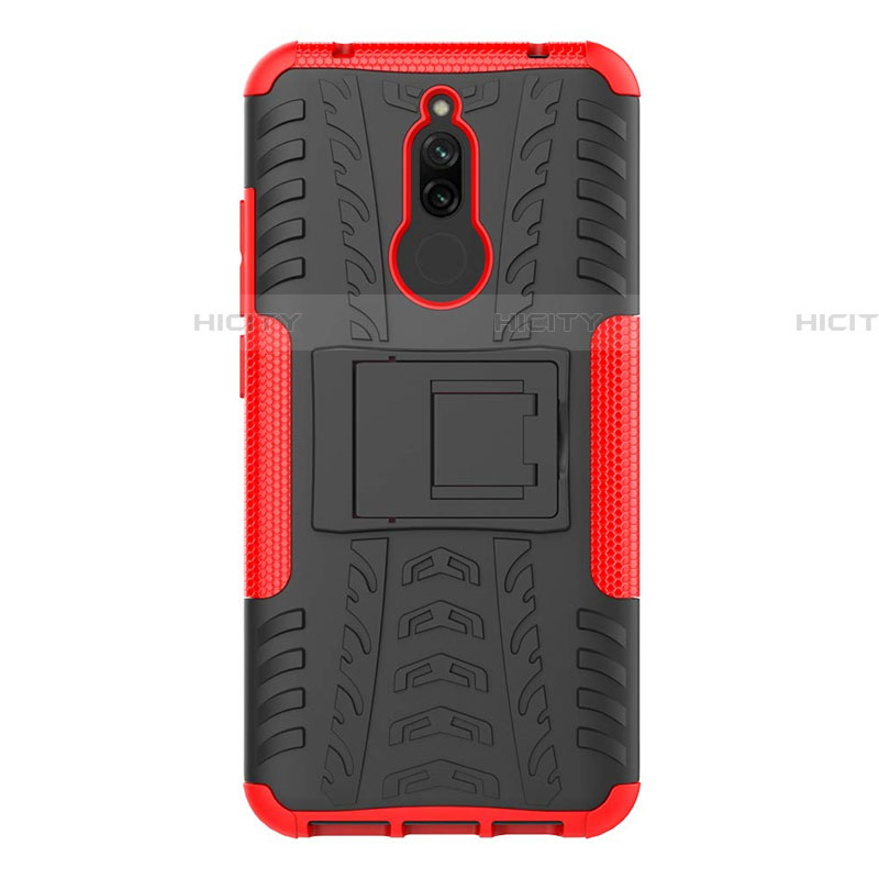 Silikon Hülle Handyhülle und Kunststoff Schutzhülle Tasche mit Ständer A02 für Xiaomi Redmi 8