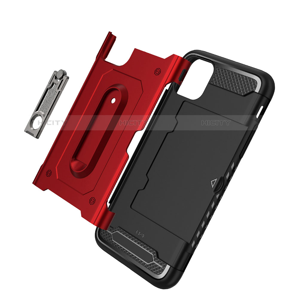 Silikon Hülle Handyhülle und Kunststoff Schutzhülle Tasche mit Ständer A03 für Apple iPhone 11 Pro groß