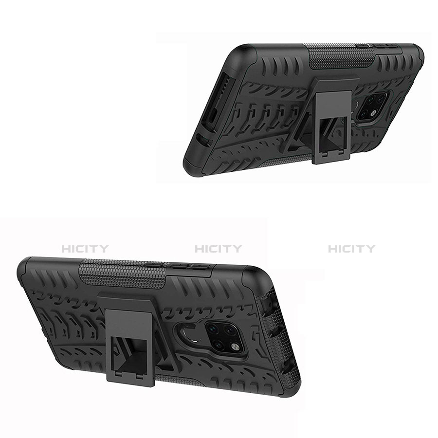 Silikon Hülle Handyhülle und Kunststoff Schutzhülle Tasche mit Ständer A03 für Huawei Mate 20 groß