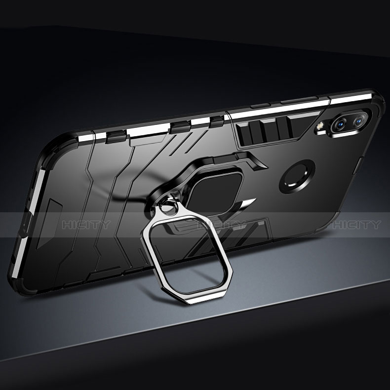 Silikon Hülle Handyhülle und Kunststoff Schutzhülle Tasche mit Ständer A03 für Huawei P20 Lite