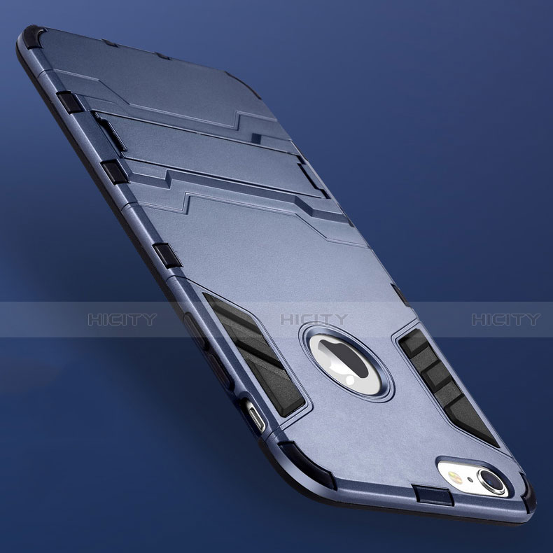 Silikon Hülle Handyhülle und Kunststoff Schutzhülle Tasche mit Ständer für Apple iPhone 6