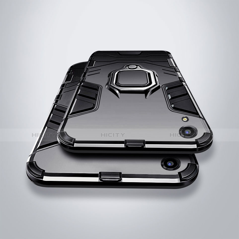 Silikon Hülle Handyhülle und Kunststoff Schutzhülle Tasche mit Ständer für Huawei Y6 Prime (2019)