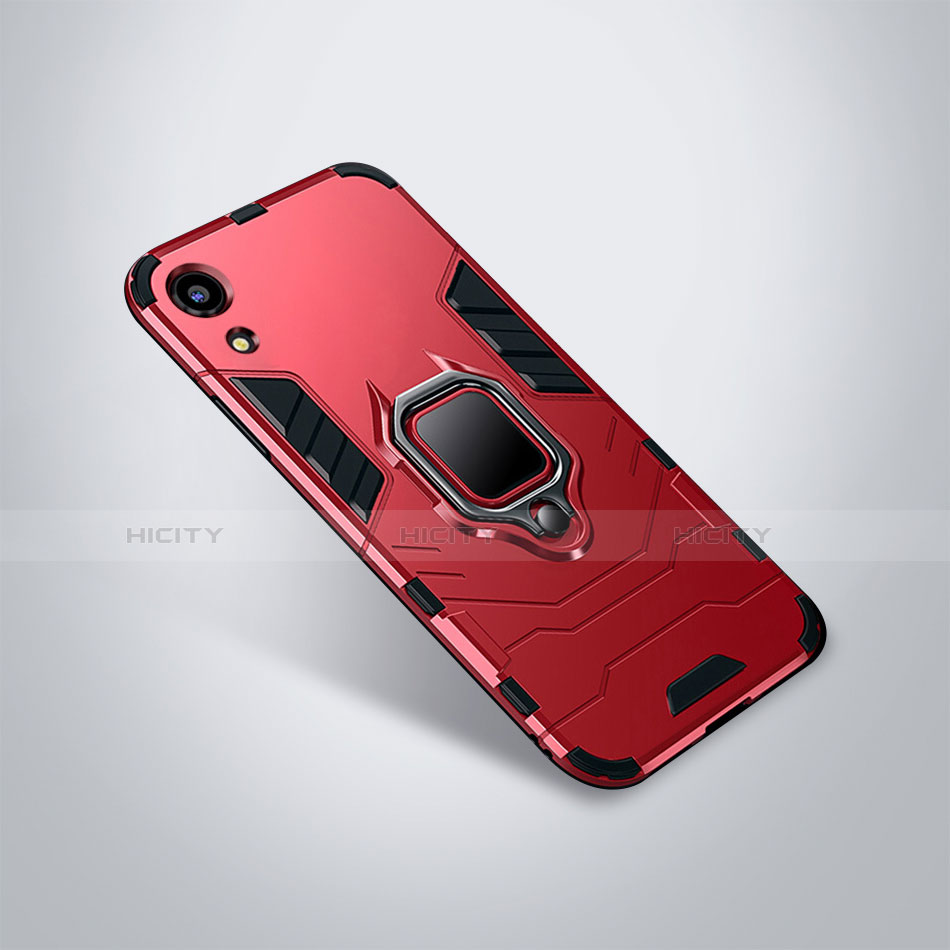 Silikon Hülle Handyhülle und Kunststoff Schutzhülle Tasche mit Ständer für Huawei Y6s Rot
