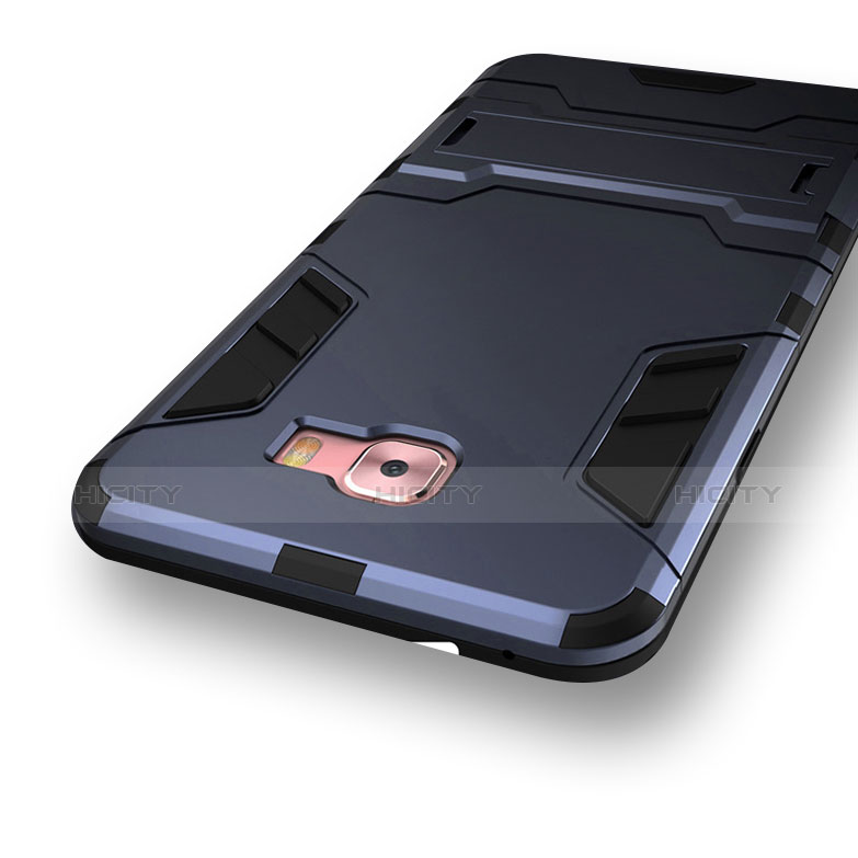 Silikon Hülle Handyhülle und Kunststoff Schutzhülle Tasche mit Ständer für Samsung Galaxy A9 (2016) A9000 groß