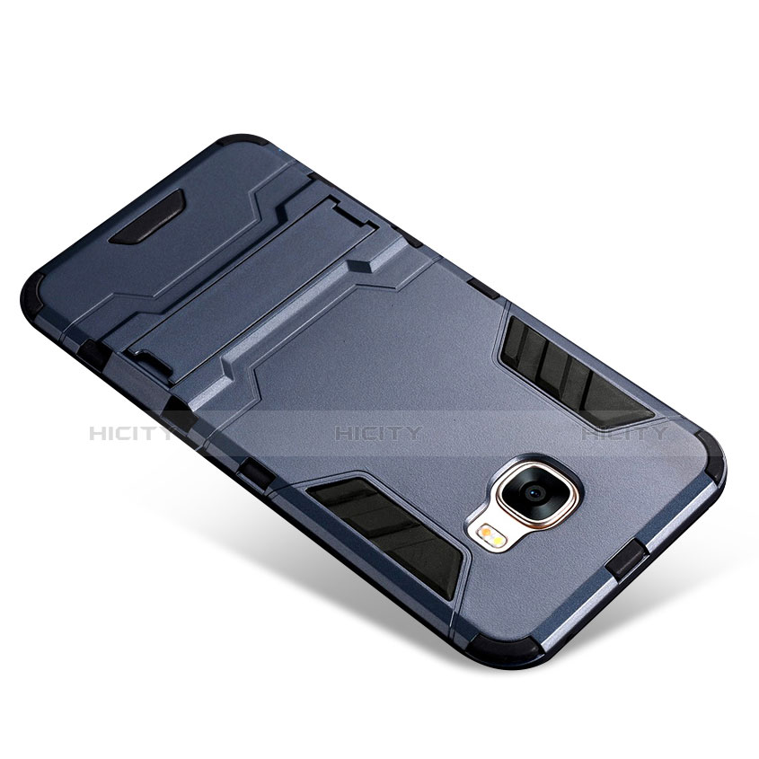 Silikon Hülle Handyhülle und Kunststoff Schutzhülle Tasche mit Ständer für Samsung Galaxy A9 Pro (2016) SM-A9100 groß