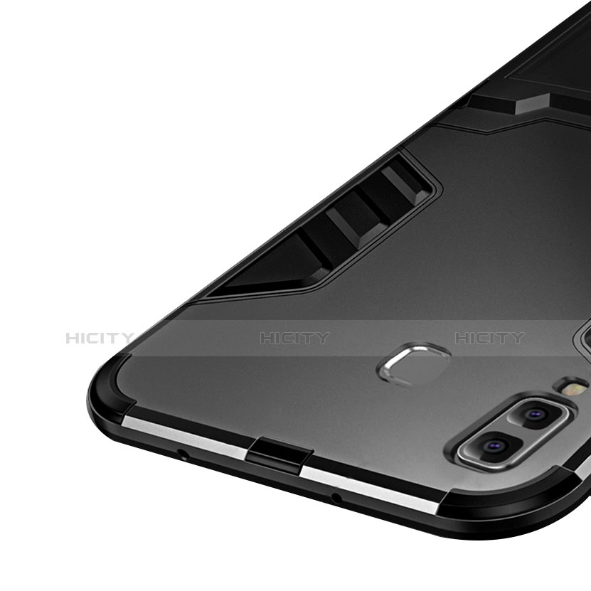 Silikon Hülle Handyhülle und Kunststoff Schutzhülle Tasche mit Ständer für Samsung Galaxy A9 Star SM-G8850