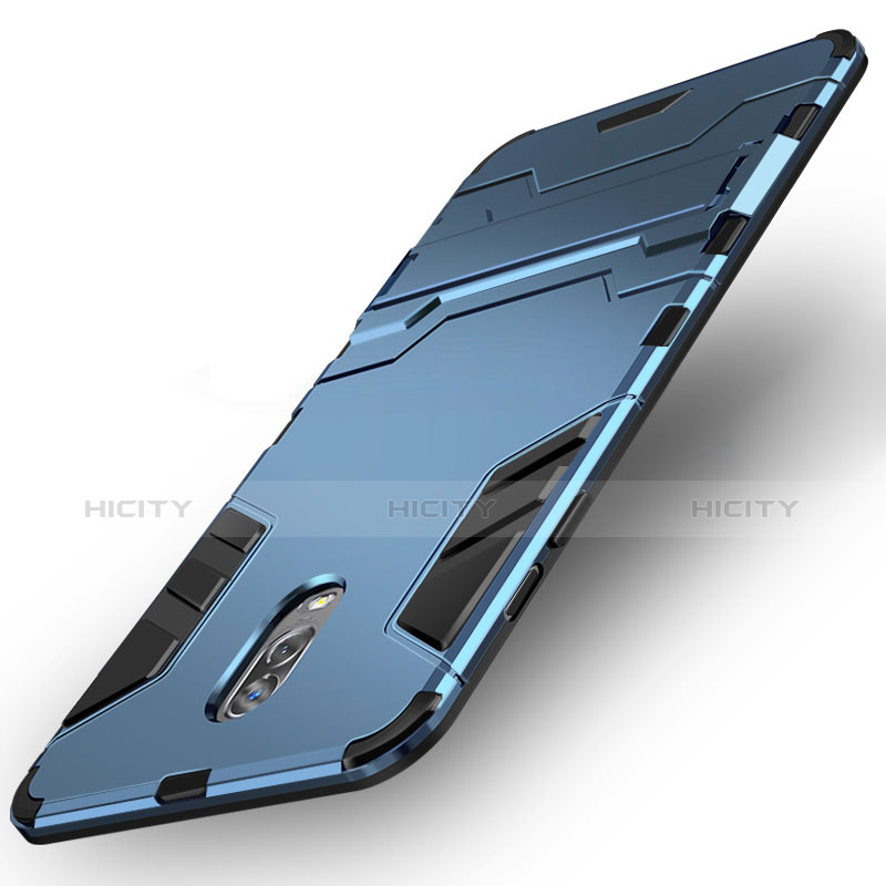 Silikon Hülle Handyhülle und Kunststoff Schutzhülle Tasche mit Ständer für Samsung Galaxy C8 C710F groß
