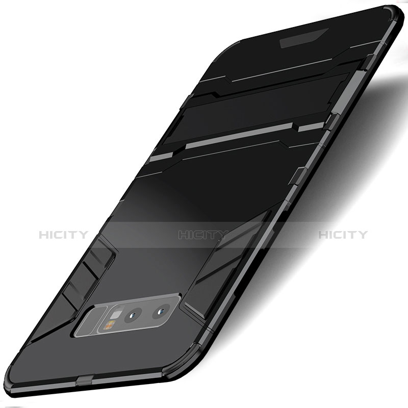 Silikon Hülle Handyhülle und Kunststoff Schutzhülle Tasche mit Ständer für Samsung Galaxy Note 8 groß