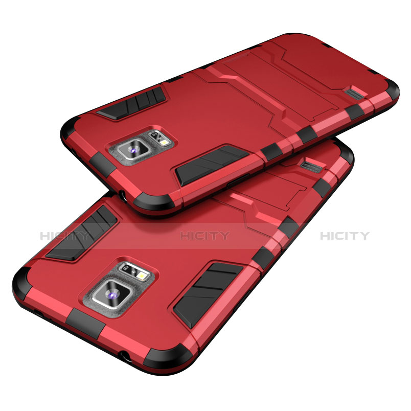 Silikon Hülle Handyhülle und Kunststoff Schutzhülle Tasche mit Ständer für Samsung Galaxy S5 G900F G903F