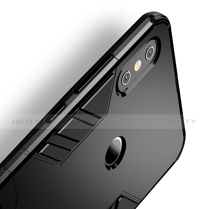 Silikon Hülle Handyhülle und Kunststoff Schutzhülle Tasche mit Ständer für Xiaomi Redmi Note 5 groß