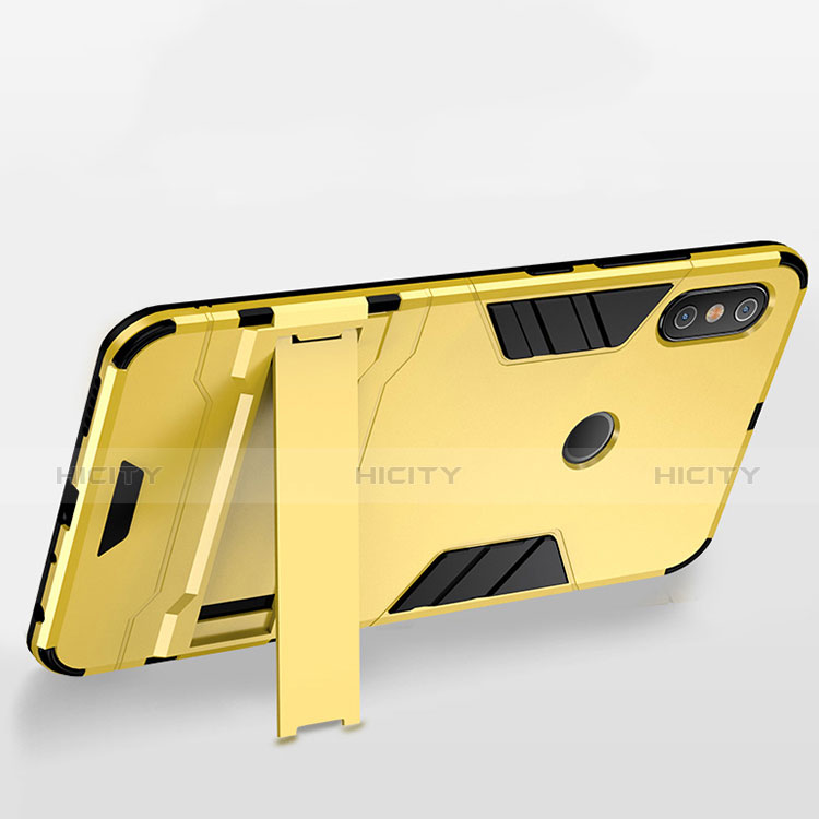 Silikon Hülle Handyhülle und Kunststoff Schutzhülle Tasche mit Ständer für Xiaomi Redmi Note 5 AI Dual Camera