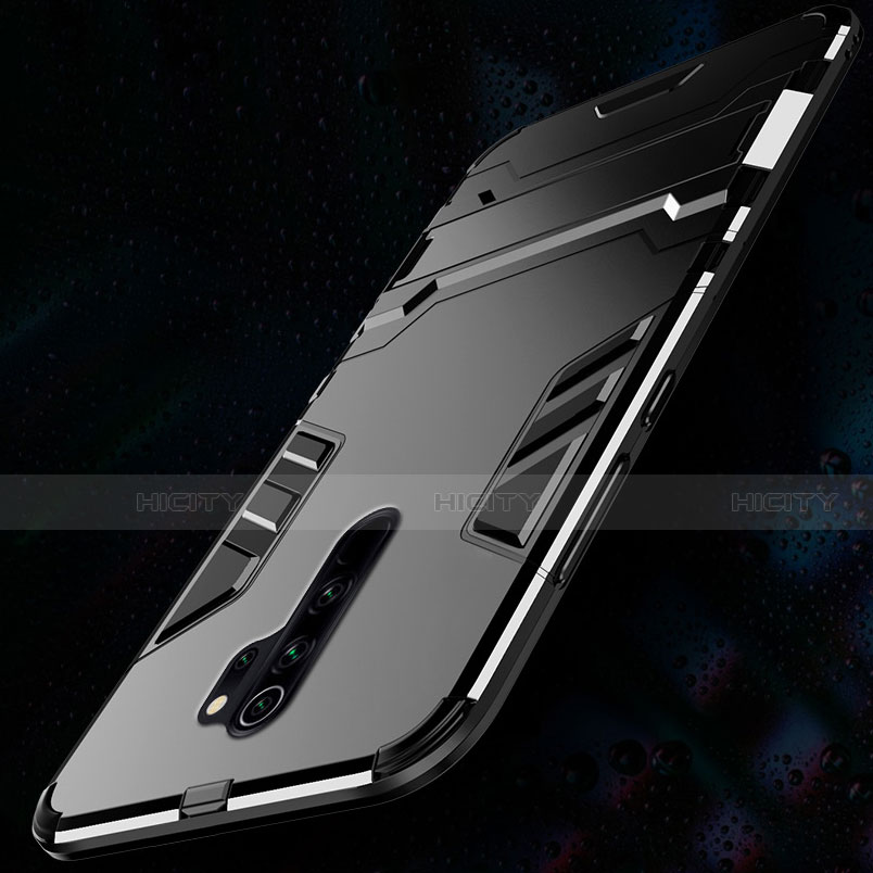 Silikon Hülle Handyhülle und Kunststoff Schutzhülle Tasche mit Ständer für Xiaomi Redmi Note 8 Pro