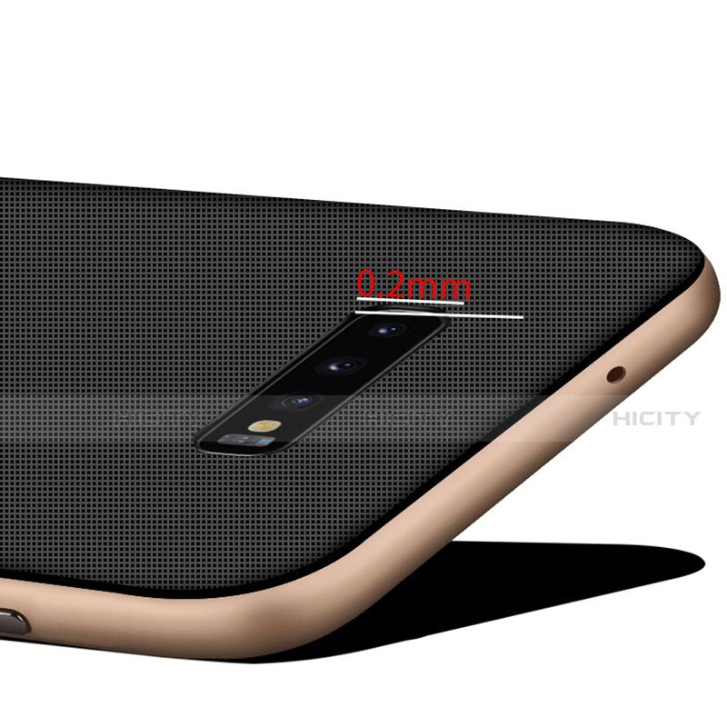 Silikon Hülle Handyhülle und Kunststoff Schutzhülle Tasche mit Ständer R01 für Samsung Galaxy S10 groß
