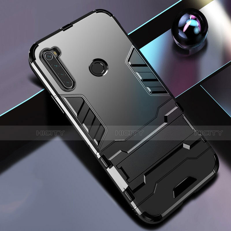 Silikon Hülle Handyhülle und Kunststoff Schutzhülle Tasche mit Ständer R01 für Xiaomi Redmi Note 8 groß