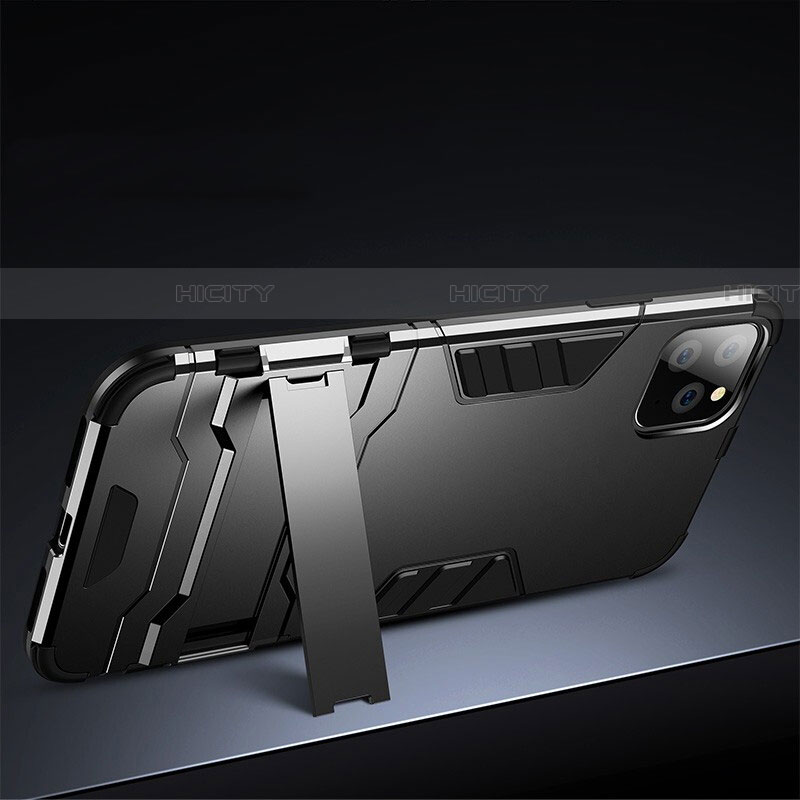 Silikon Hülle Handyhülle und Kunststoff Schutzhülle Tasche mit Ständer R02 für Apple iPhone 11 Pro Max groß