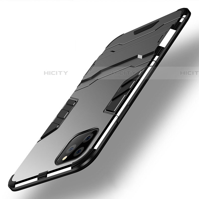 Silikon Hülle Handyhülle und Kunststoff Schutzhülle Tasche mit Ständer R02 für Apple iPhone 11 Pro Max groß