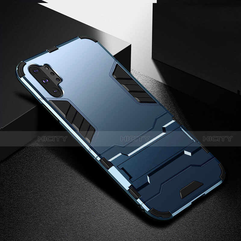 Silikon Hülle Handyhülle und Kunststoff Schutzhülle Tasche mit Ständer R02 für Samsung Galaxy Note 10 Plus groß
