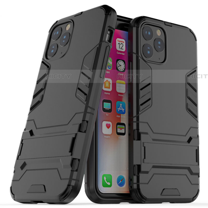 Silikon Hülle Handyhülle und Kunststoff Schutzhülle Tasche mit Ständer R03 für Apple iPhone 11 Pro Max