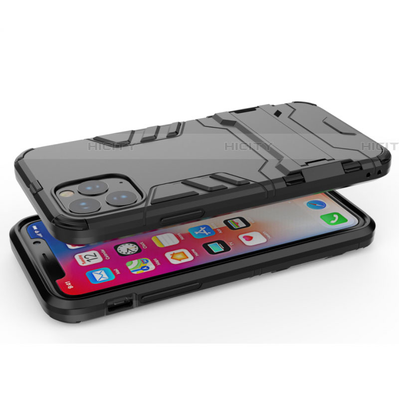 Silikon Hülle Handyhülle und Kunststoff Schutzhülle Tasche mit Ständer R03 für Apple iPhone 11 Pro Max