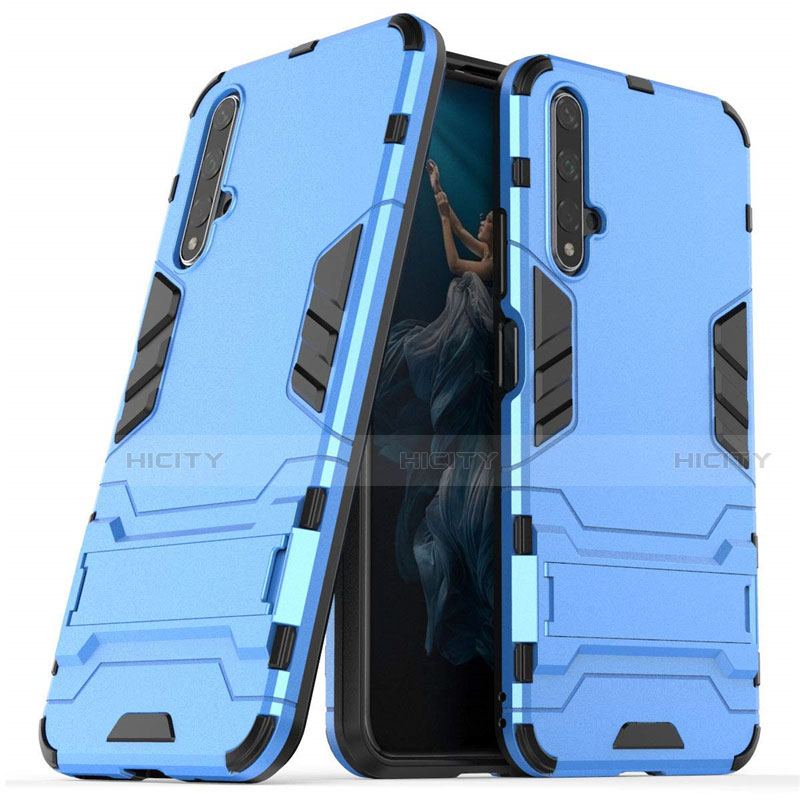 Silikon Hülle Handyhülle und Kunststoff Schutzhülle Tasche mit Ständer R03 für Huawei Honor 20 groß