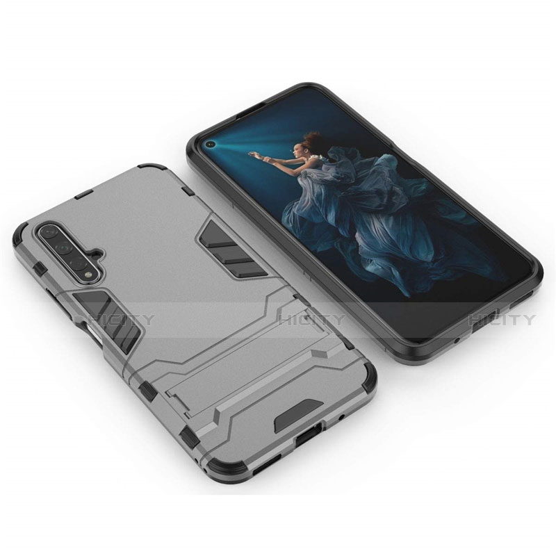 Silikon Hülle Handyhülle und Kunststoff Schutzhülle Tasche mit Ständer R03 für Huawei Honor 20