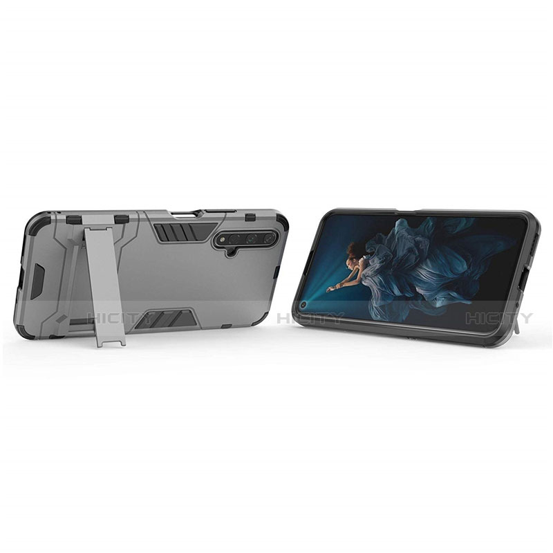 Silikon Hülle Handyhülle und Kunststoff Schutzhülle Tasche mit Ständer R03 für Huawei Nova 5T