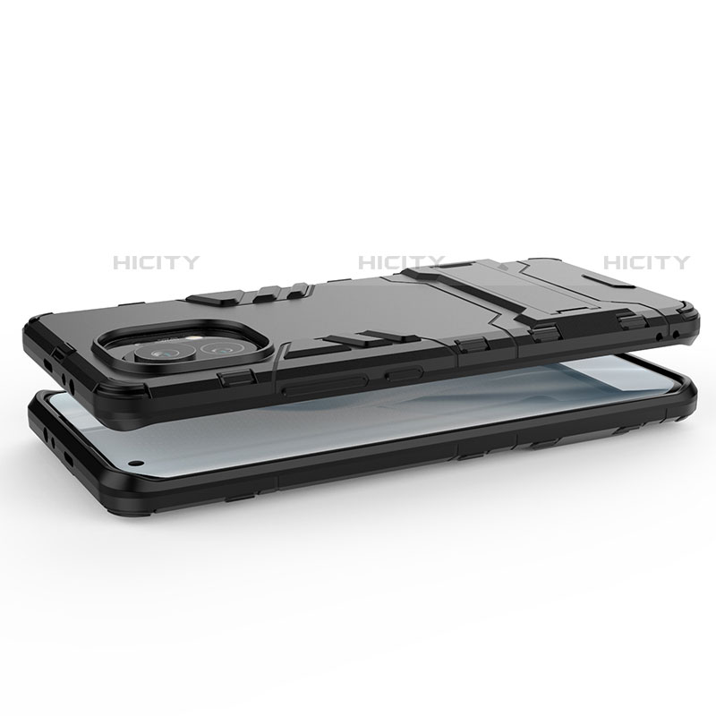 Silikon Hülle Handyhülle und Kunststoff Schutzhülle Tasche mit Ständer R03 für Xiaomi Mi 11 5G