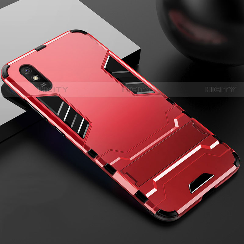 Silikon Hülle Handyhülle und Kunststoff Schutzhülle Tasche mit Ständer R03 für Xiaomi Redmi 9AT